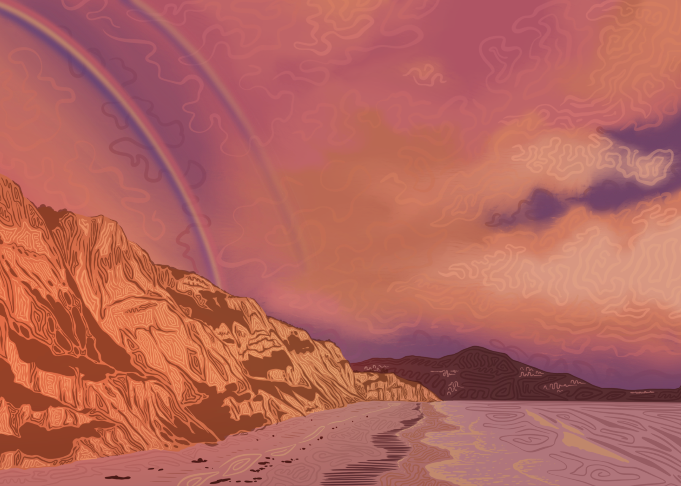 Blacks Beach Illustration
